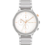 Calvin Klein White Dial Silver Stainless Steel Strap Unisex Watch 25200238