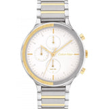 Calvin Klein White Dial Two-Tone Stainless Steel Strap Women Watch 25200239