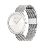 Calvin Klein White Dial Silver Milanese Strap Women Watch 25200245