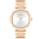 Calvin Klein Silver Dial Rose Gold Stainless Steel Strap Women Watch 25200253