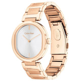 Calvin Klein Silver Dial Rose Gold Stainless Steel Strap Women Watch 25200253
