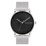 Calvin Klein Black Dial Silver Milanese Strap Men Watch 25200260