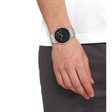 Calvin Klein Black Dial Silver Milanese Strap Men Watch 25200260