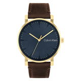 Calvin Klein Blue Dial Brown Leather Strap Men Watch 25200261