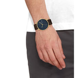 Calvin Klein Blue Dial Brown Leather Strap Men Watch 25200261