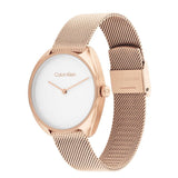 Calvin Klein White Dial Rose Gold Milanese Strap Women Watch 25200270