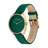 Calvin Klein Green Dial & Leather Strap Women Watch 25200273