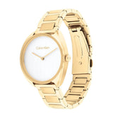 Calvin Klein White Dial Gold Stainless Strap Women Watch 25200276