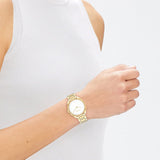 Calvin Klein White Dial Gold Stainless Strap Women Watch 25200276
