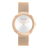 Calvin Klein White Dial Rose Gold Milanese Strap Women Watch 25200312