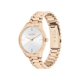 Calvin Klein White Dial Rose Gold Stainless Steel Strap Unisex Watch 25200313