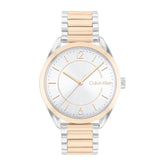Calvin Klein White Dial Two-Tone Stainless Steel Strap Women Watch 25200317