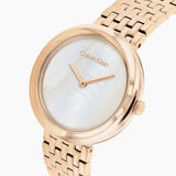 Calvin Klein Silver Dial Rose Gold Stainless Steel Strap Women Watch 25200322