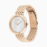 Calvin Klein Silver Dial Rose Gold Stainless Steel Strap Women Watch 25200322