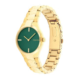 Calvin Klein Green Dial Gold Stainless Steel Strap Women Watch 25200333