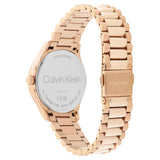Calvin Klein Red Dial Rose Gold Stainless Steel Strap Women Watch 25200347