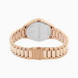Calvin Klein Red Dial Rose Gold Stainless Steel Strap Women Watch 25200347