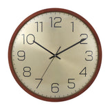 Mapple Leaf Camden Round Silent Wall Clock – Red Brown Model 3012#