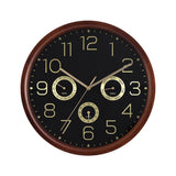 Mapple Leaf Meridian Wooden Multi-Function Wall Clock – Red Brown Model 3016