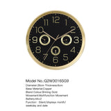 Mapple Leaf Meridian Multi-Function Wall Clock – Shining Gold Model 3016#