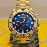 Invicta Pro Diver Blue Dial Gold Stainless Steel Strap Men's Watch 36974