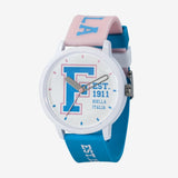 Fila Analog White Dial Multicolor Silicone Strap Unisex Watch 38-326-205