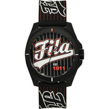 Fila Analog Black Dial Silicone Strap Unisex Watch 38-330-004