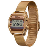 Fila Digital Rose Gold Stainless Steel Mesh Strap Women's Watch 38-350-003