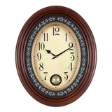 Mapple Leaf Canterbury Oval Pendulum Wall Clock – Steed Brown Model 5366#