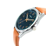CASUAL ANALOG MTP-V005L-2B4UDF-P BROWN LEATHER MEN WATCH