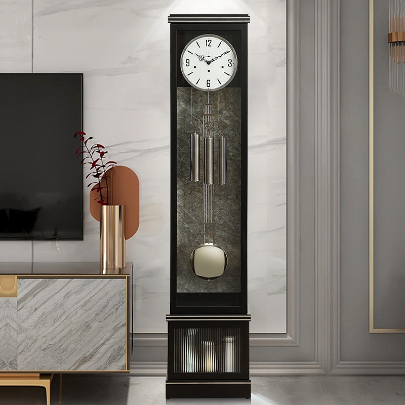 Mapple Leaf Noir Column 8-Rod Grandfather Clock – Piano Lacquer Black Model 6621