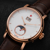 Red Star Lunar Classic Watch - Automatic Moonphase | 6683G-B