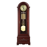 Mapple Leaf Windsor Carved 12-Rod Grandfather Clock – Mahogany Brown Model 6809