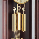 Mapple Leaf Windsor Carved 12-Rod Grandfather Clock – Mahogany Brown Model 6809