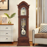 Mapple Leaf Chatsworth Classic 12-Rod Walnut Grandfather Clock – Walnut Brown Model 6826