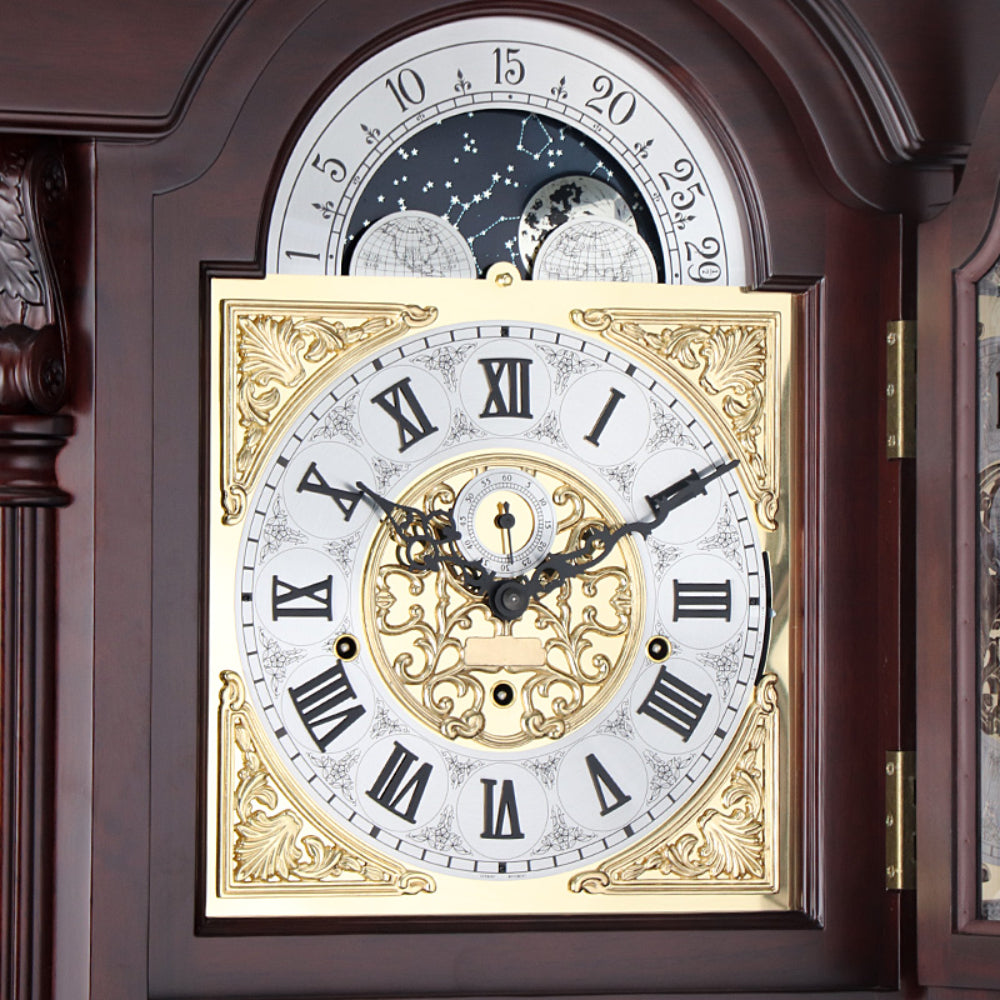 Mapple Leaf Balmoral Heritage 12-Rod Grandfather Clock – Mahogany Brown Model 6829