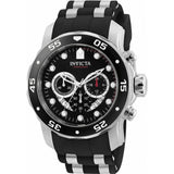 Invicta Pro Diver Black Dial Stainless Steel/Silicone Strap Men's Watch - 6977