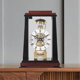 Mapple Leaf Horologist Skeleton Mechanical Table Clock – Dark Brown Model 8012#