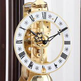 Mapple Leaf Heritage Skeleton Mechanical Table Clock – Dark Brown Model 8015#