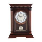 Mapple Leaf Corinthian Chime Wall Clock – Mahogany Brown Model 8022R#