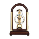 Mapple Leaf Arcadia Hermle Mechanical Table Clock – Mahogany Brown Model 8026#