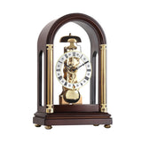 Mapple Leaf Arcadia Hermle Mechanical Table Clock – Mahogany Brown Model 8026#