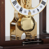 Mapple Leaf Arcadia Hermle Mechanical Table Clock – Mahogany Brown Model 8026#