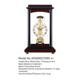 Mapple Leaf Pavilion Hermle Mechanical Table Clock – Dark Brown Model 8027#