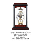 Mapple Leaf Pavilion Skeleton Mechanical Table Clock – Dark Brown Model 8027#