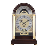 Mapple Leaf Astral Moonphase Mechanical Table Clock – Dark Brown Model 8063#