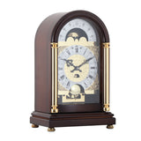 Mapple Leaf Astral Moonphase Mechanical Table Clock – Dark Brown Model 8063#