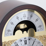 Mapple Leaf Astral Moonphase Mechanical Table Clock – Dark Brown Model 8063#