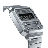 Casio General Vintage Digital Silver Stainless Steel Strap Unisex Watch A100WE-7BDF-P