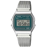 Casio Vintage Digital Stainless Steel Strap Unisex Watch A158WEM With P Series